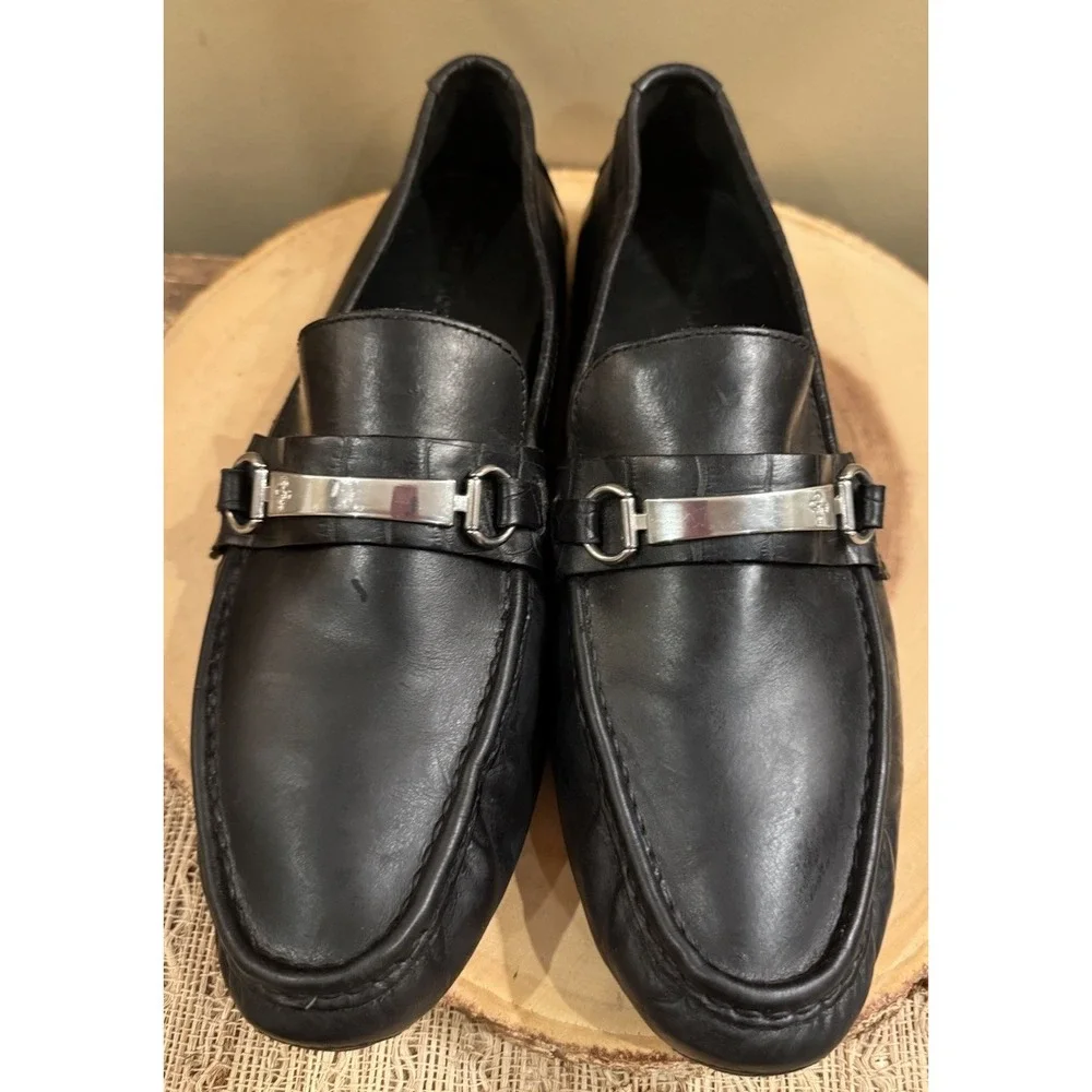 Cole Haan‎ Men 11.5 M Somerset Bit II Loafers Black Tumbled Leather $168